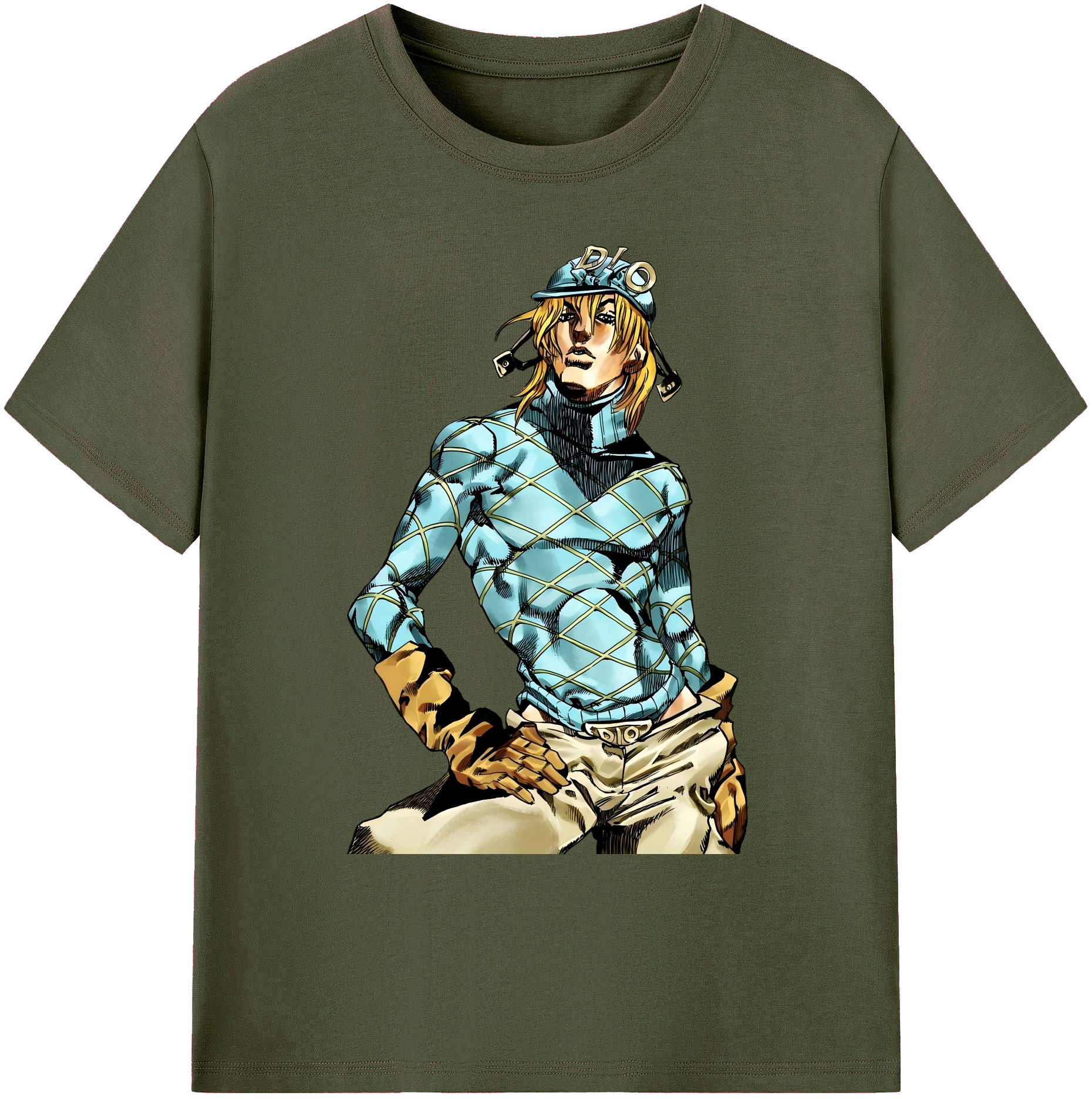 （画像用） ジョジョの奇妙な冒険 ディオ?ブランドー JoJo's Bizarre Adventure Dio Brando 綿100％ メンズ半袖Tシャツ｜肌触りやわらか＆通気性